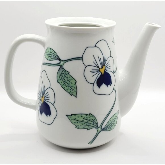 Rorstrand Sweden Sylvia Pattern Coffee Pot Sylvia Leuchovius MCM 70s No Lid Rare - Picture 1 of 8